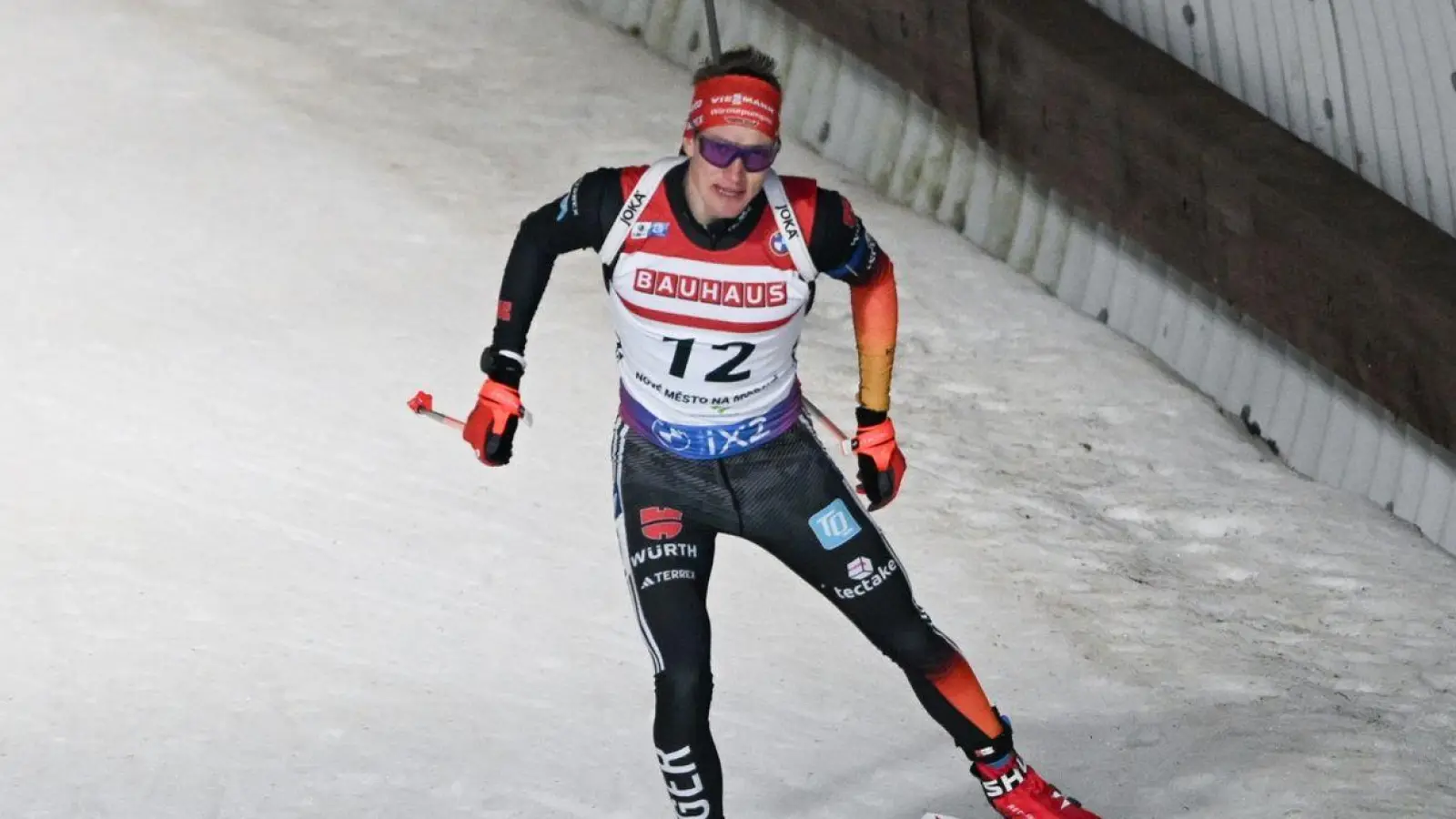 Biathlet Benedikt Doll auf der Strecke. (Foto: Hendrik Schmidt/dpa)