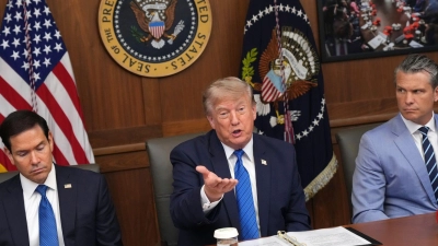 US-Präsident Trump hat nach eigenen Worten nicht mit FIFA-Chef Infantino über die Investorenpläne gesprochen. (Foto: Jacquelyn Martin/AP/dpa)