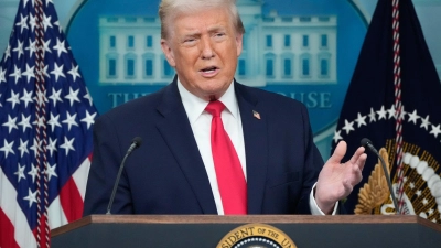 Trump kommt nach Davos.  (Foto: Mark Schiefelbein/AP/dpa)