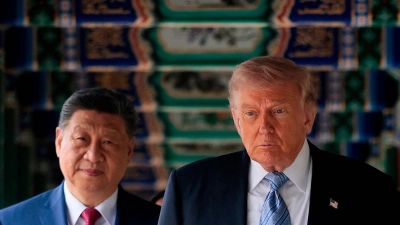 Donald Trump hat einen Besuch von Xi für September angekündigt. Insgesamt könnte es dieses Jahr vier Treffen der beiden Präsidenten geben.  (Foto: Evan Vucci/Pool Reuters/AP/dpa)