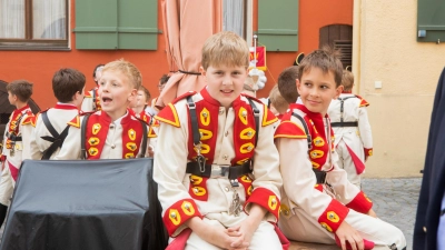 Die Musiker von der Knabenkapelle Dinkelsbühl vor ihrem Auftritt.  (Foto: Evi Lemberger)
