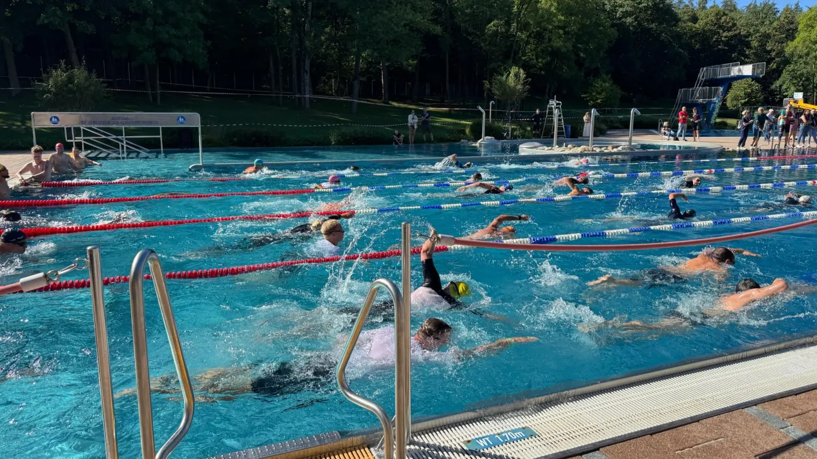 Die erste Disziplin Schimmen im Waldbad Neustadt. (Foto: Tiffany Adler)