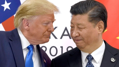 Trump und Xi trafen sich schon einmal.  (Foto: Susan Walsh/AP/dpa)