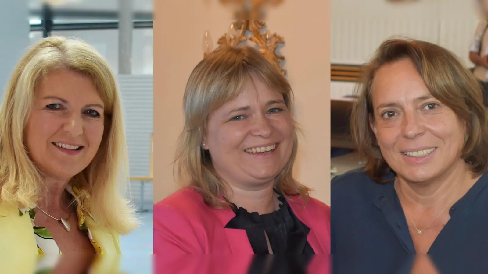 Aktuell regieren in drei der 38 Rathäuser des Landkreises Frauen (von links): Dr. Birgit Kreß in Markt Erlbach, Claudia Wust in Neuhof und Sandra Winkelspecht in Emskirchen. (Repro: FLZ/Christa Frühwald (1)/Ute Niephaus (2))