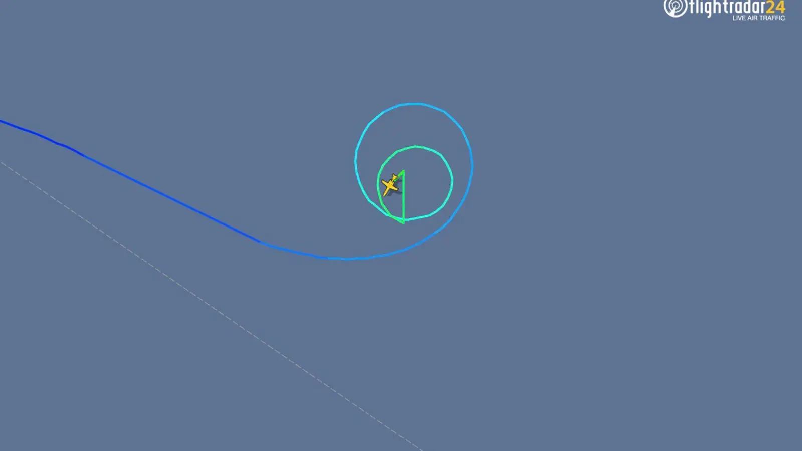 Das von Flightradar24 zur Verfügung gestellte Bild zeigt die Flugbahn der Cessna 551 vor ihrem Absturz in die Ostsee. (Foto: Flightradar24/dpa)