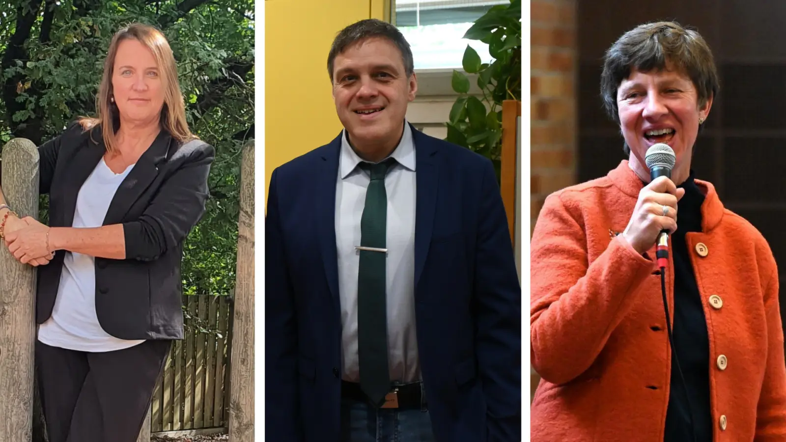 Mehrere Schulleiter aus der Region erzählen der FLZ von ihren Bemerkungen in Schulzeugnissen, darunter Andrea Zander (Bad Windsheim), Thomas Knäulein (Rothenburg) und Kerstin Stiegler (Neuhof/Zenn) (von links). (Foto: Anna Franck, Luca Paul und Manfred Blendinger)