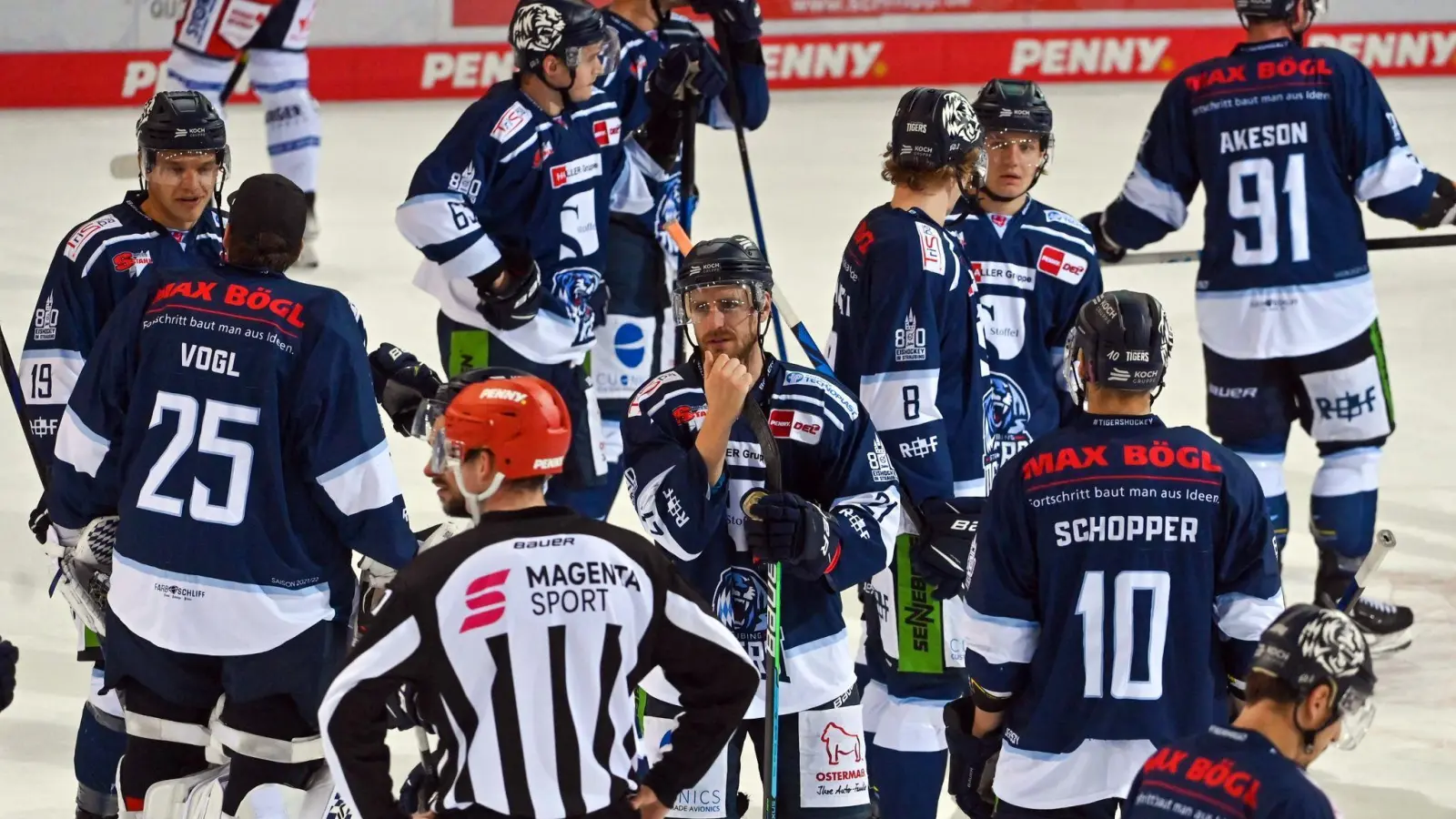 Mussten weitere Corona-Fälle vermelden: Das DEL-Team der Straubing Tigers. (Foto: Armin Weigel/dpa)