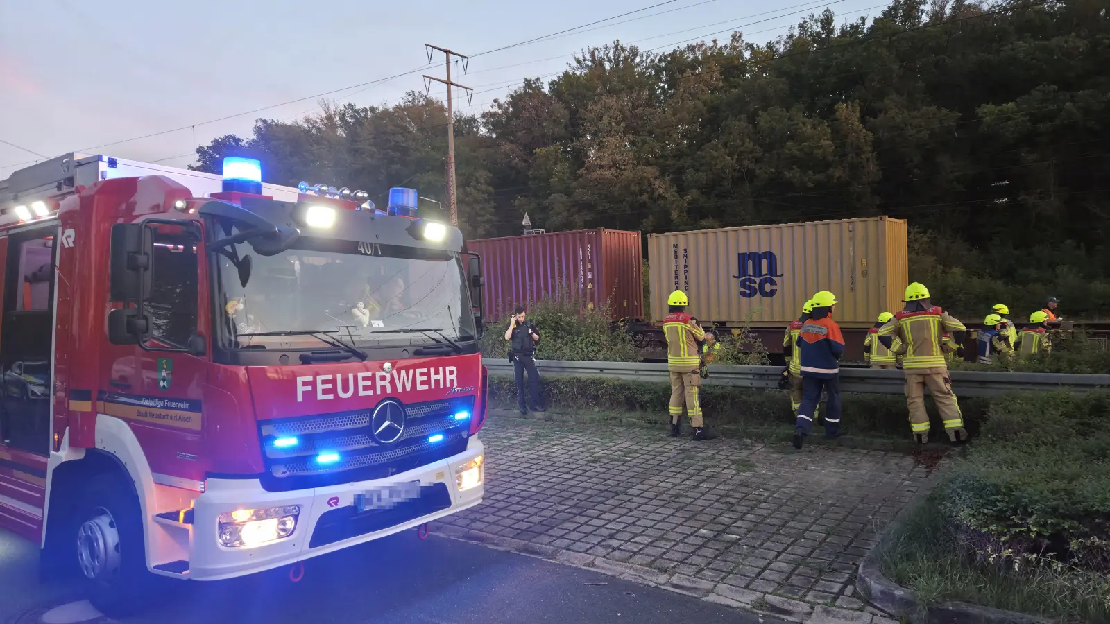 Einen Einsatz im Bahnhof von Neustadt/Aisch hatte die Feuerwehr am Mittwochabend.  (Foto: Kreisfeuerwehrverband/Rainer Weiskirchen)