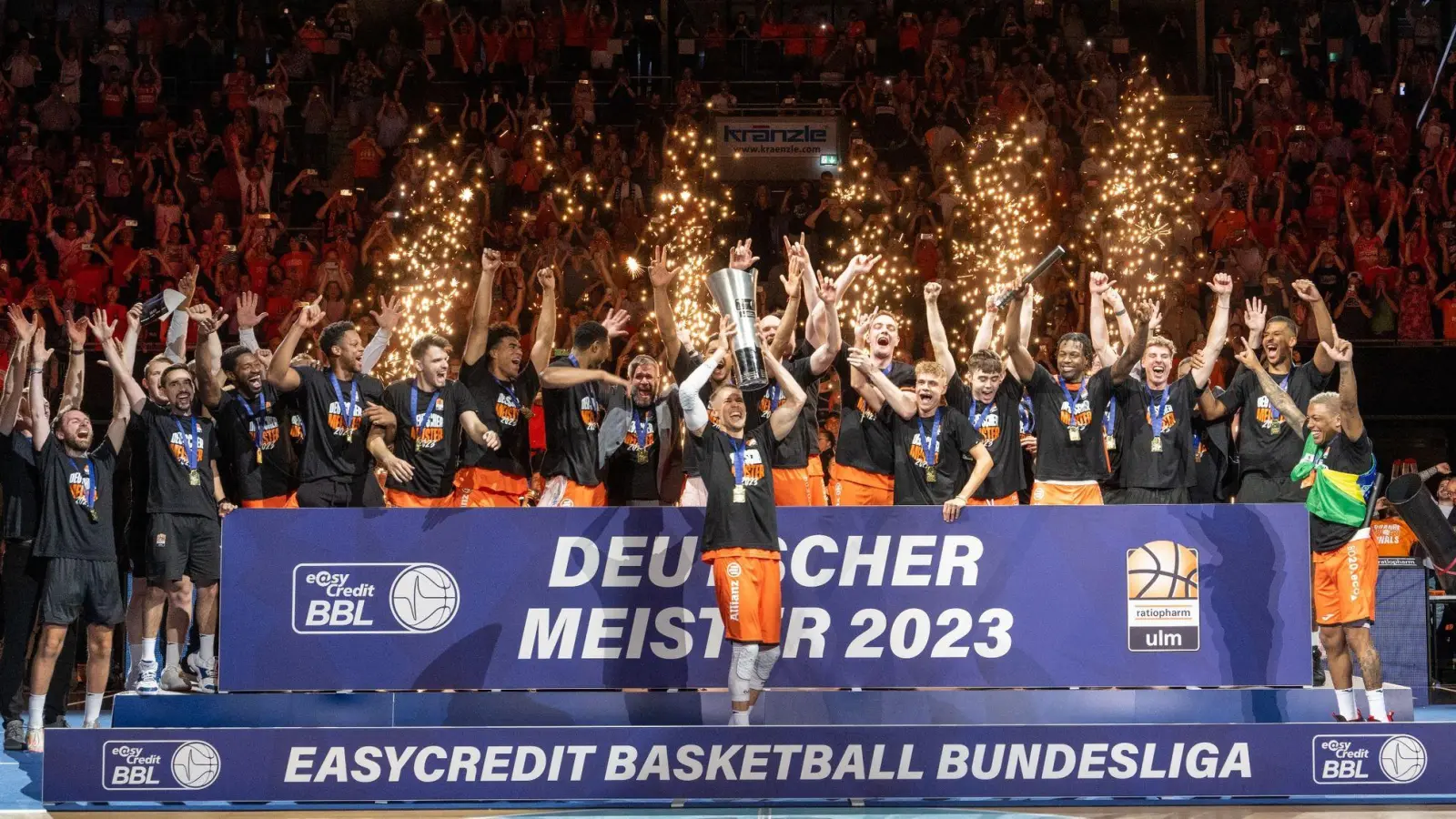 Ratiopharm Ulm ist zum ersten Mal deutscher Basketball-Meister. (Foto: Stefan Puchner/dpa)