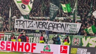 Spott der Werder-Fans gegen Sportchef Clemens Fritz: „Fritz verleihen“  (Foto: ---/nordphoto GmbH/dpa)