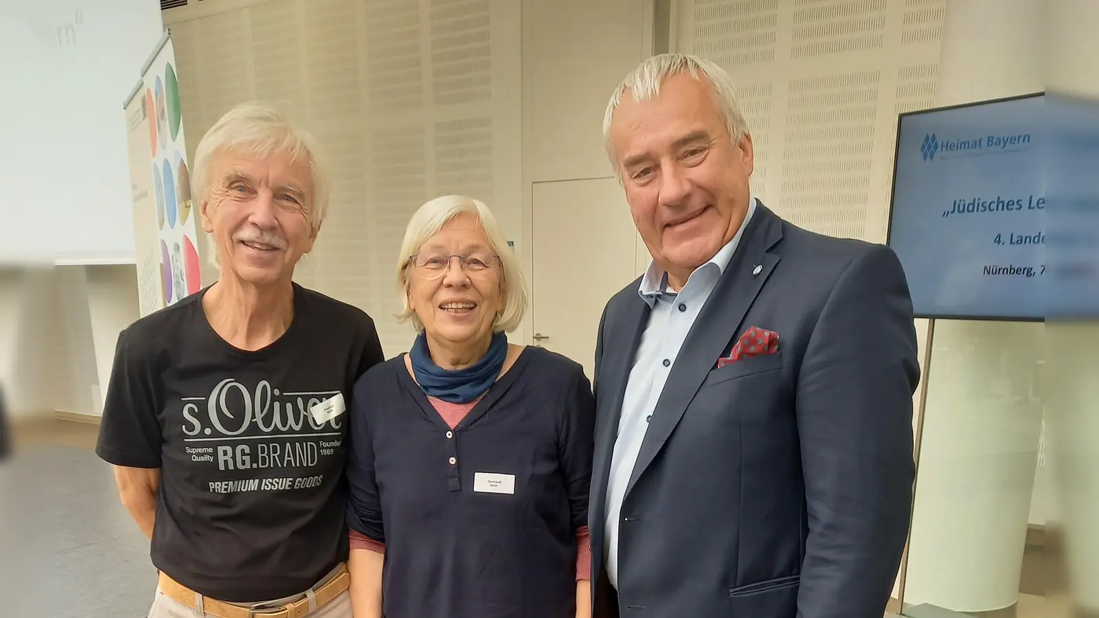 Friedrich und Gertraud Nöth beim Landestreffen „Jüdisches Leben in Bayern“ mit Ludwig Spaenle. (Foto: privat)