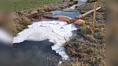 In einem Gemeindeteil von Flachslanden ist Heizöl am Montag in einen Kanal und von dort in den Bach gelaufen.  (Foto: Fritz Arnold)